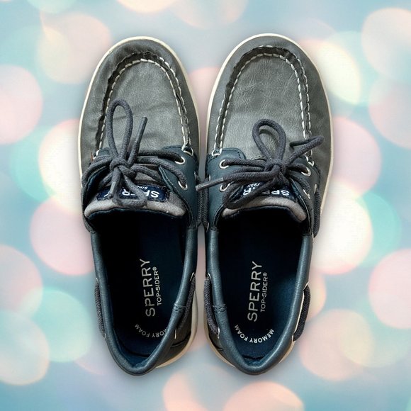 Sperry Boy’s Gray and Blue Slip On Cruise Boat Shoes Loafers Size 2 - Picture 4 of 6